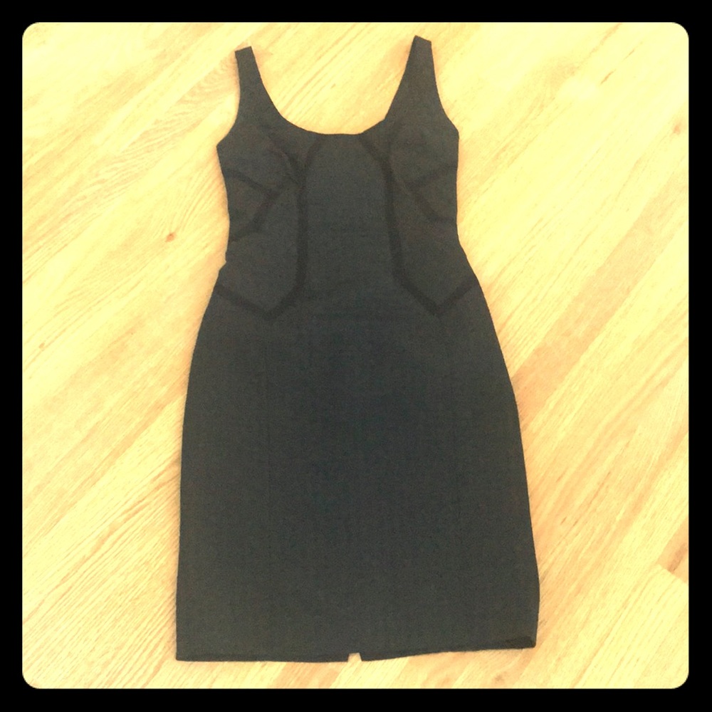 DVF black swiss dot fitted dress
